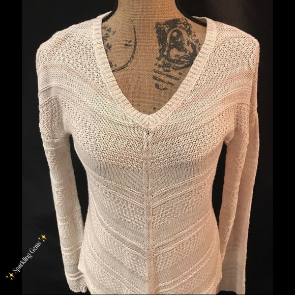 Vintage Pink Rose V-neck Cable Knit Sweater Jumper - Picture 3 of 4